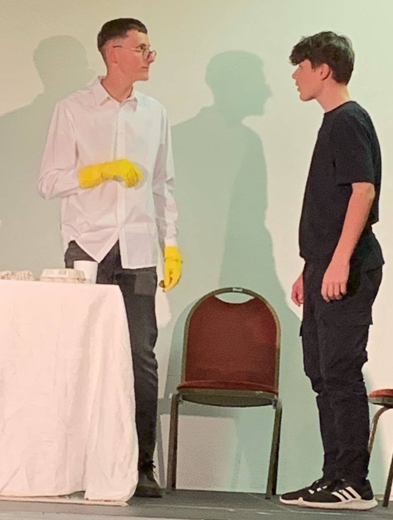 Parker (Jordan Burston) and Person (Arthur Grizzell) in the Defectives