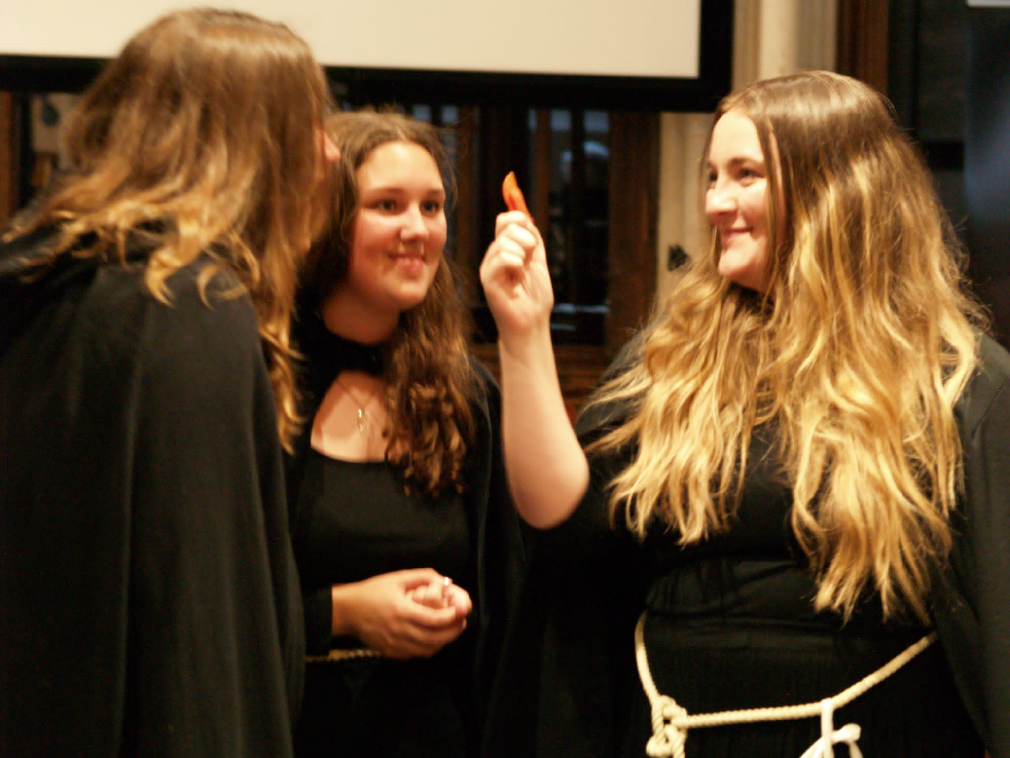 Three Witches. L-R Emily Swaddle, Chloe Thomas, Olivia Parker.