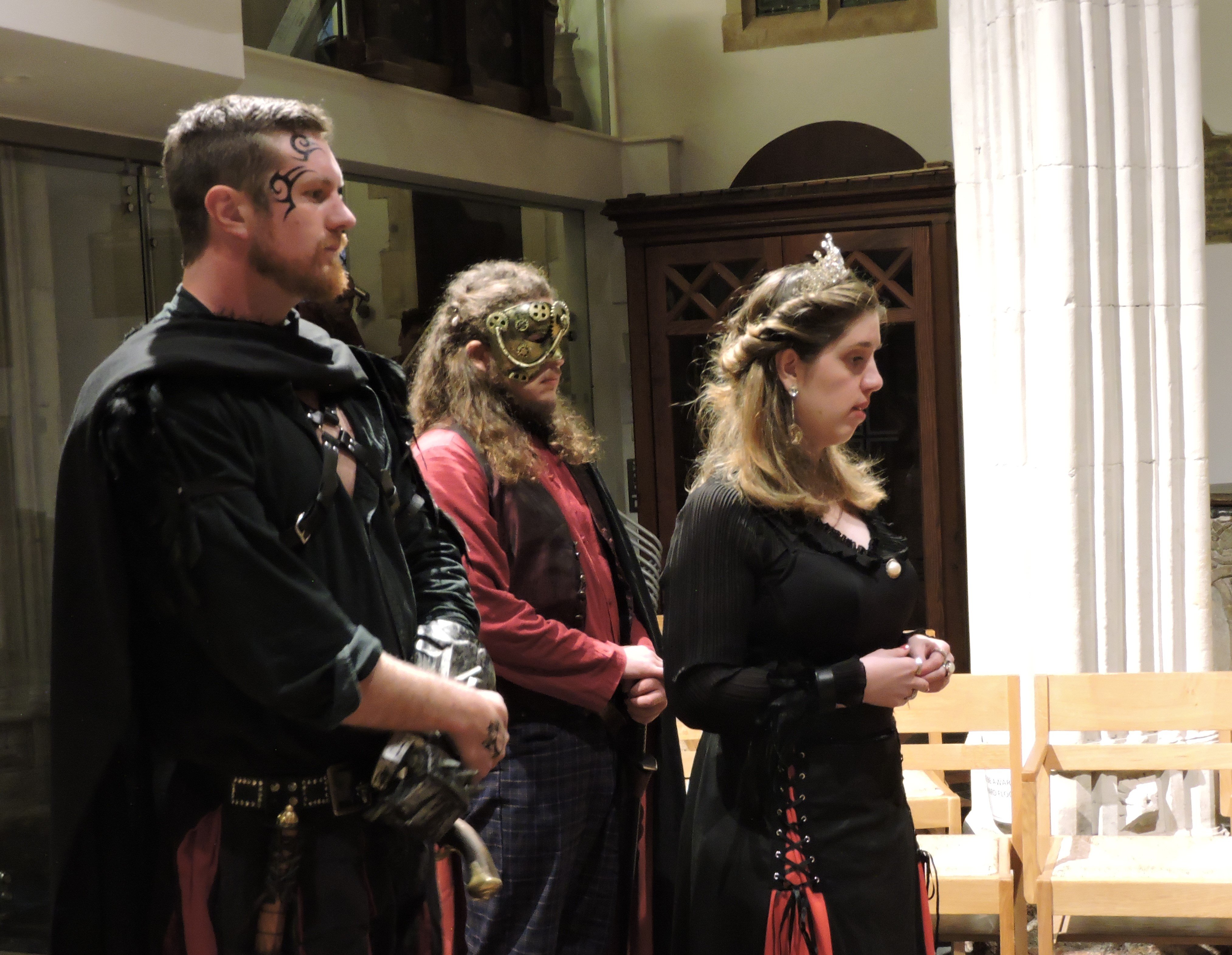 Roger Mortimer (Daniel Loney), Edmund, Earl of Kent (Stuart Cloete), Queen Isabella (Clem Bernard)