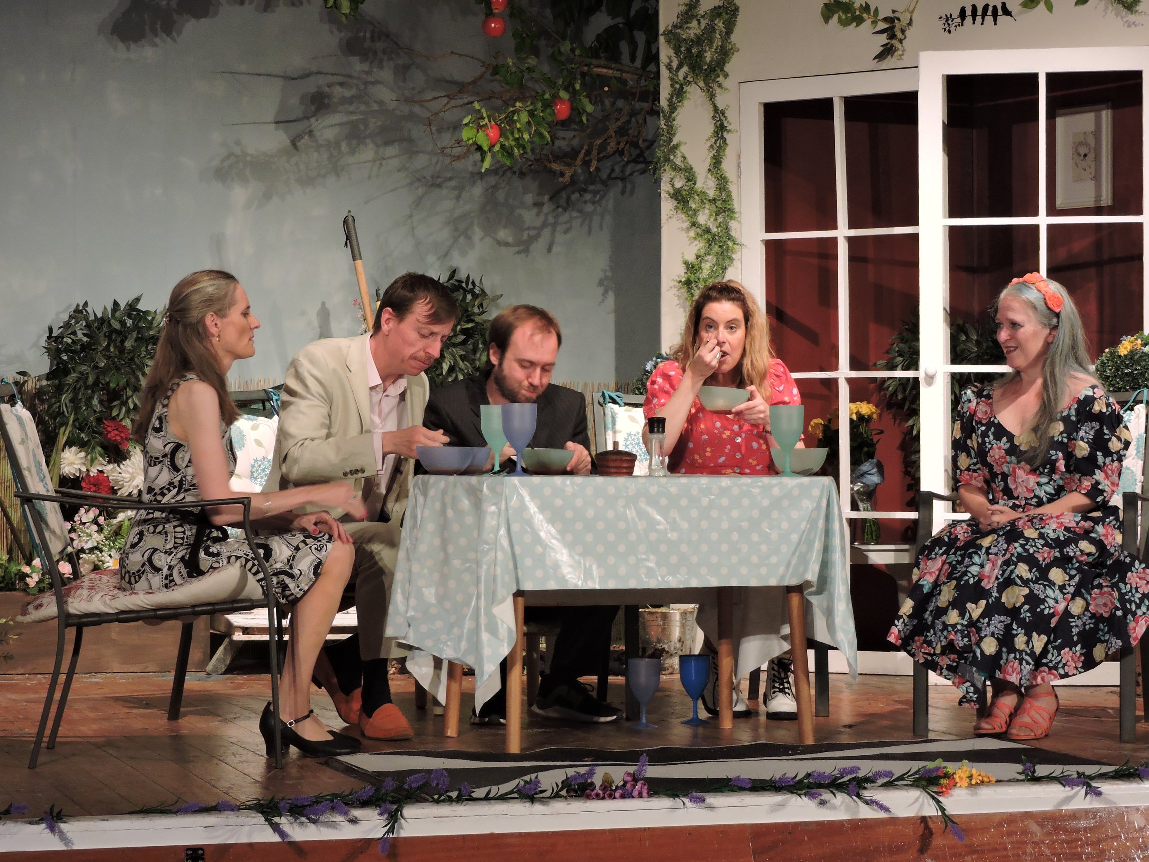 Flora Humble (Sarah), George Pye (Benedict), Felix Humble (Ric), Rosie Pye (Helen) & Mercy Lott (Debra)