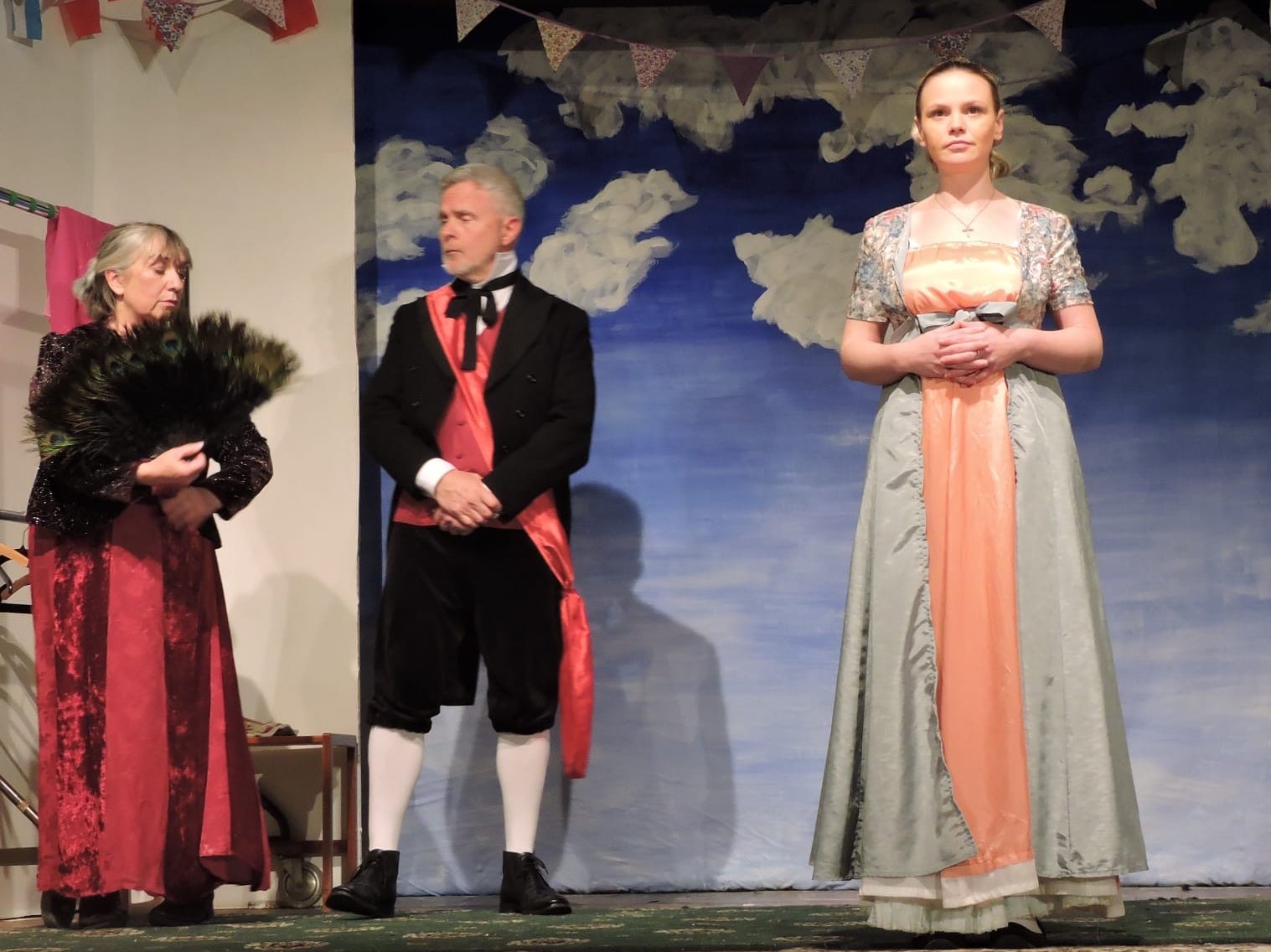 Lady Steyne (Susan Sutherland), the Marquis of Steyne (Mark Goddard) and Rebecca Sharp (Tamsin Potter)